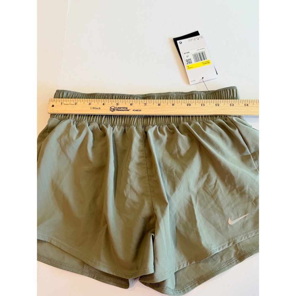 Nike Dri-FIT Loose Fit Running Shorts Olive Green Womens New - Picture 4 of 7